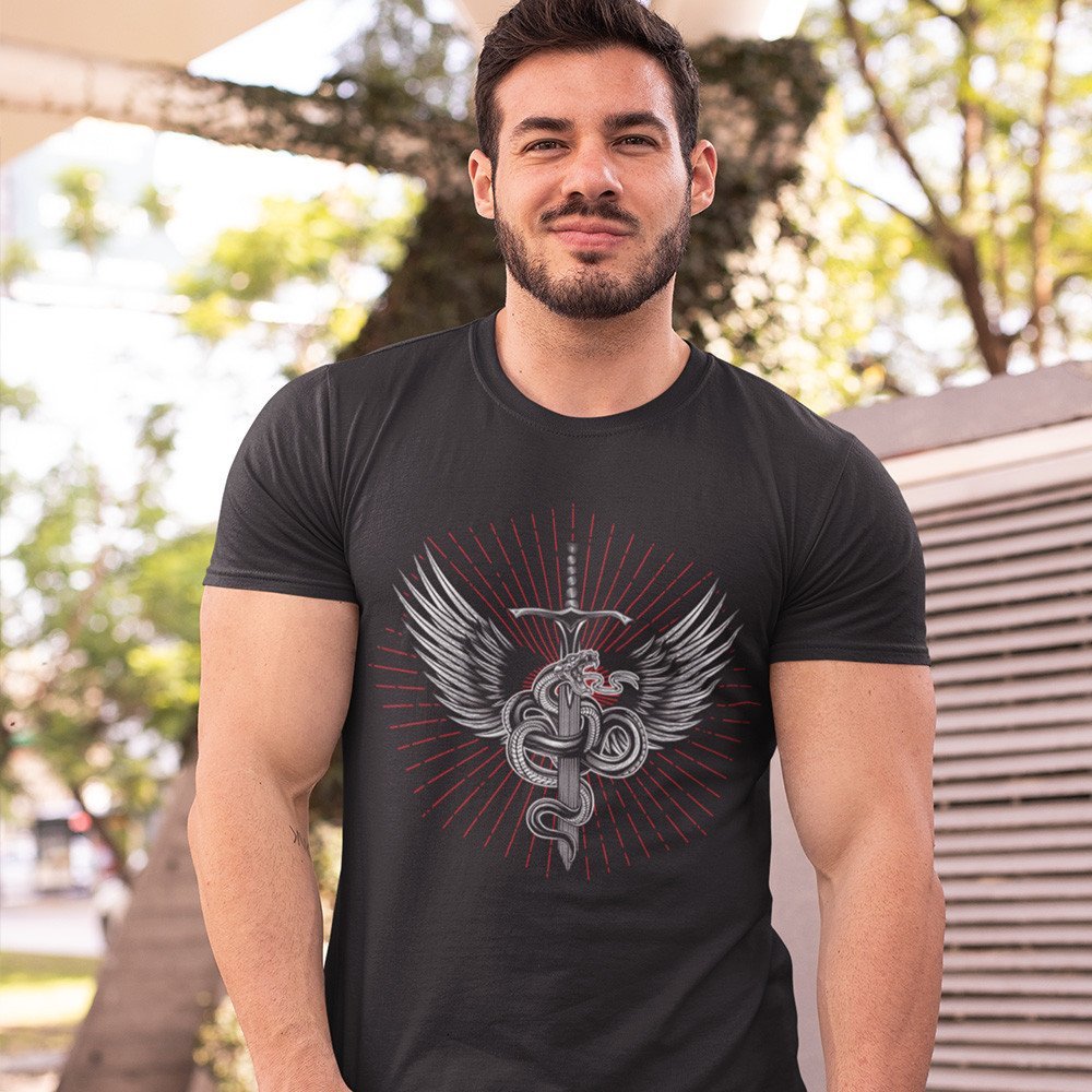 Maglietta Triblend "Serpente & Spada"